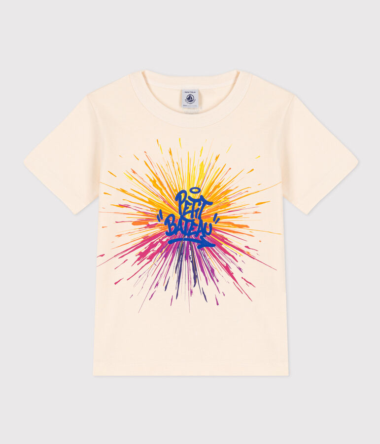 Kurz&auml;rmeliges T-Shirt aus Baumwolle f&uuml;r Kinder/Jungen naturfarben/vielfarbig