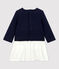 Gestepptes Baby-Kleid für Mädchen blau SMOKING/weiss MARSHMALLOW