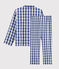 Kinderpyjama aus Twill mit Karo-Muster für Jungen blau MEDIEVAL/weiss MARSHMALLOW