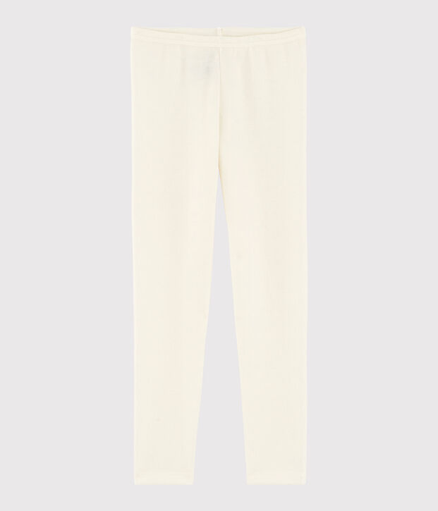 Einfarbige Leggings aus Wolle und Baumwolle f&uuml;r Kinder beige