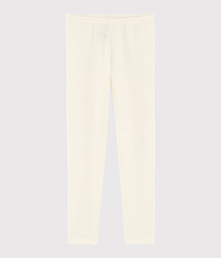 Einfarbige Leggings aus Wolle und Baumwolle f&uuml;r Kinder beige