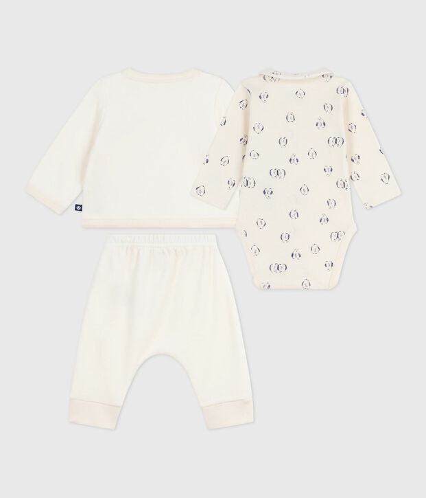 3-teiliges Baby-Set mit Wickeljacke und dazu passendem Body mit Pinguin-Motiv MILK