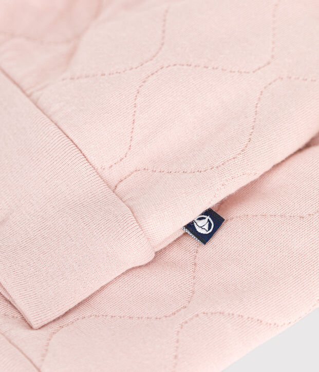 Baby-Teddyjacke aus gestepptem Doppeljersey rosa
