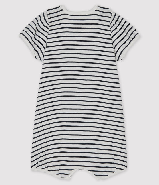 Baby-Spieler aus Rippstrick für Mädchen weiss MARSHMALLOW/blau SMOKING