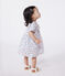 Kurzärmeliges Baby-Kleid aus Baumwolle mit Blumenmuster weiss MARSHMALLOW/weiss MULTICO
