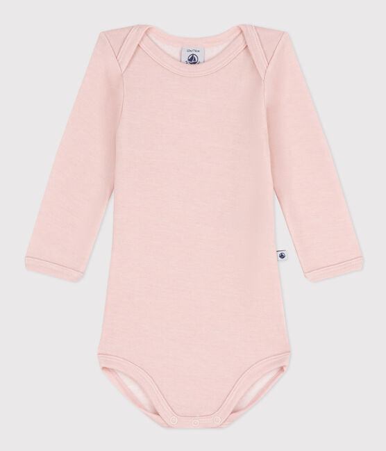 Langärmeliger Baby-Body aus Wolle und Baumwolle  rosa SALINE