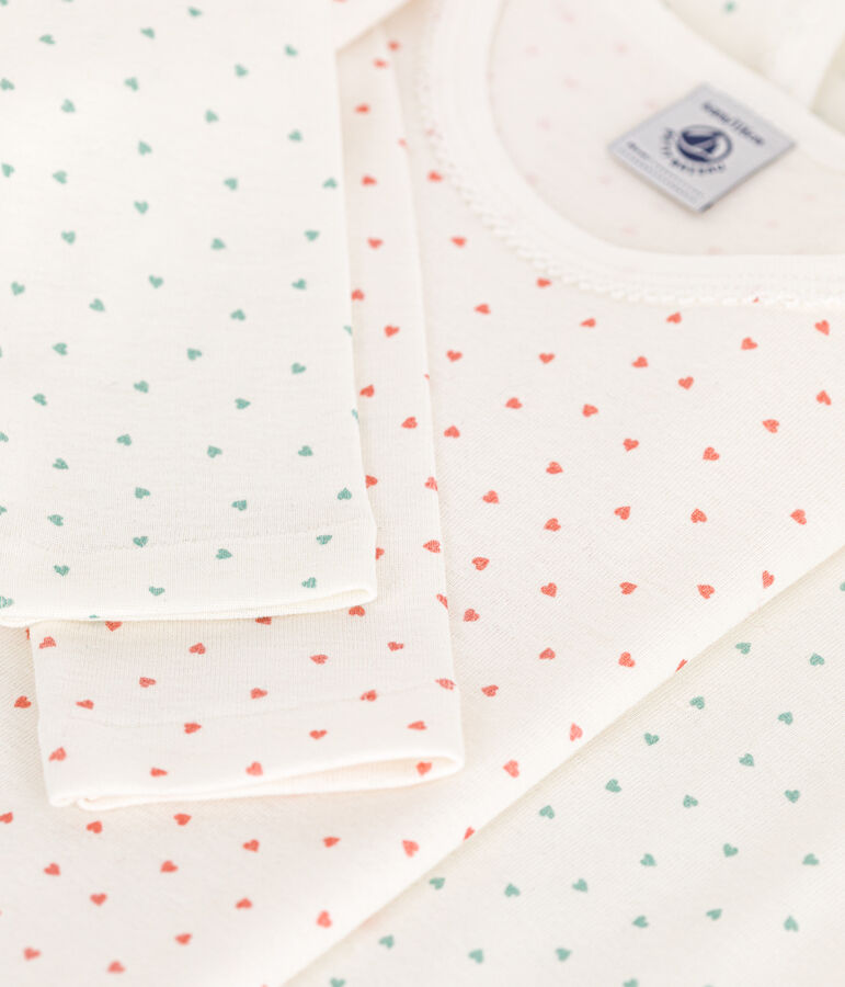 2er-Set lang&auml;rmelige T-Shirts aus Baumwolle mit Herzmotiv f&uuml;r M&auml;dchen vielfarbig