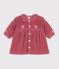 Lang&auml;rmeliges Baby-Kleid aus einfarbigem Fein-Cord rosa