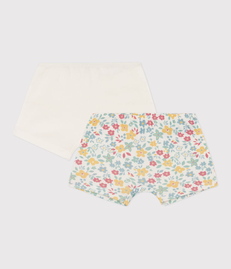 2er-Set Shortys aus Baumwolle mit Blumenmotiv f&uuml;r M&auml;dchen vielfarbig