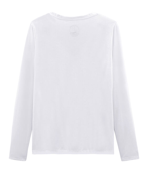 Lang&auml;rmliges T-Shirt aus Sea Island-Baumwolle f&uuml;r Damen weiss