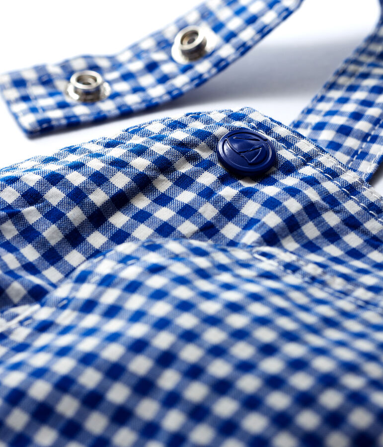 Kurze Baby-Latzhose aus Cotton Rich-Material f&uuml;r Jungen blau SURF/weiss MARSHMALLOW