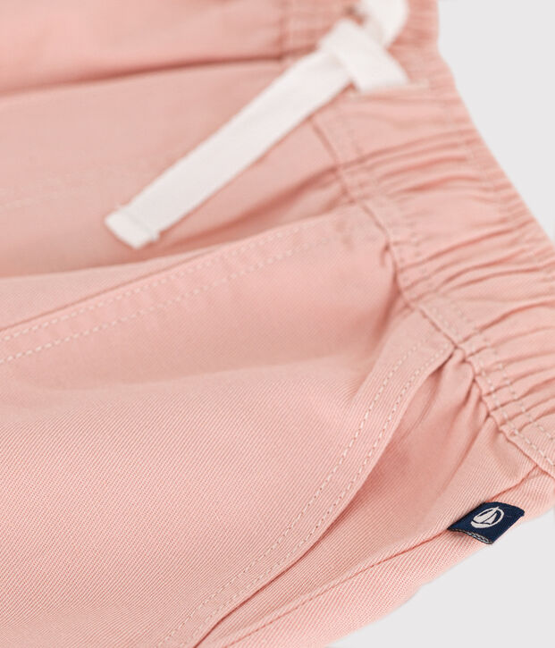 Kinder-Shorts aus Baumwoll-Twill und Leinen rosa
