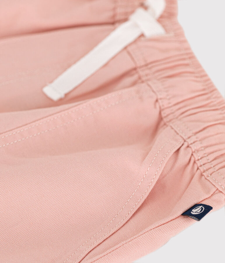 Kinder-Shorts aus Baumwoll-Twill und Leinen rosa
