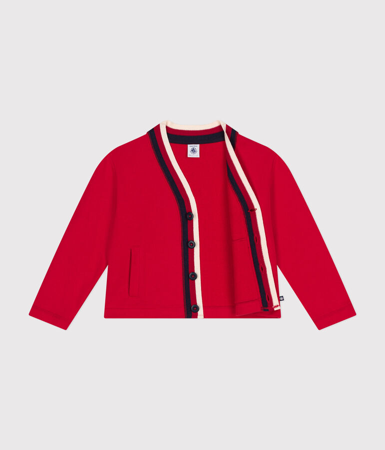 Cardigan aus Molton f&uuml;r Kinder/Jungen rot