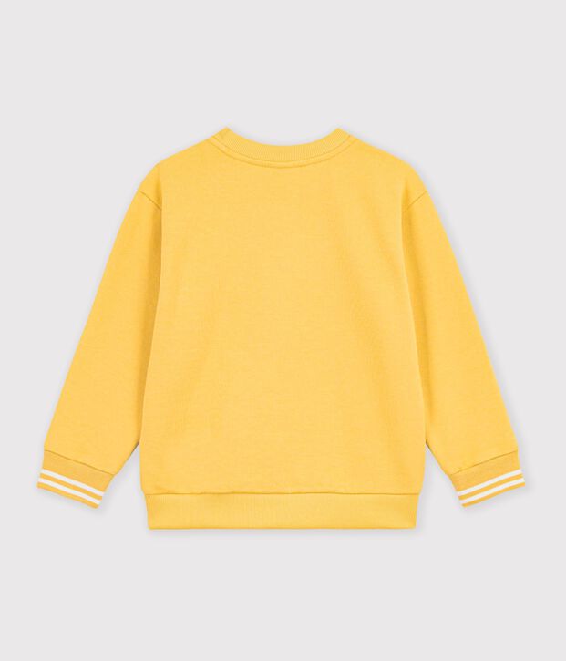 Kinder-Sweatshirt aus einfarbiger Baumwolle gelb