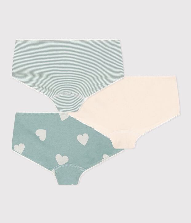 3er-Set Shortys aus Baumwolle mit Herzmotiv f&uuml;r M&auml;dchen vielfarbig