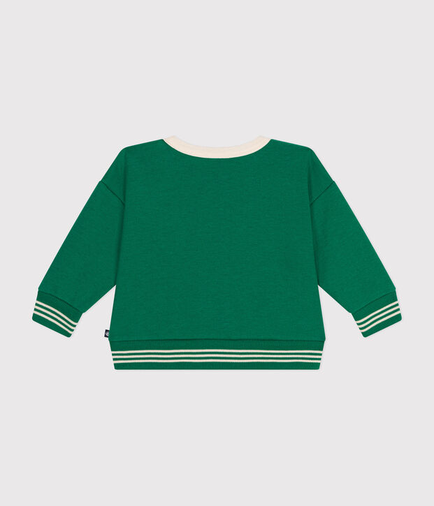 Baby-Sweatshirt aus Molton gr&uuml;n