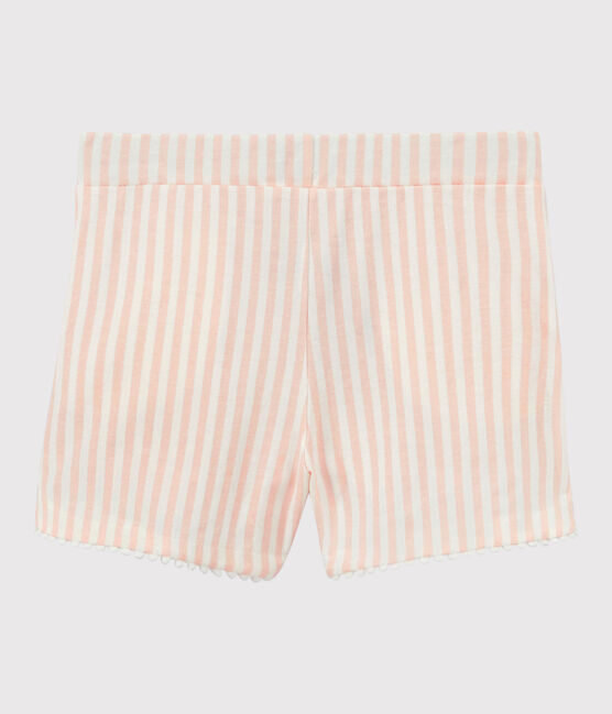 Kinder-Shorts aus Jersey für Mädchen rosa MINOIS/weiss MARSHMALLOW