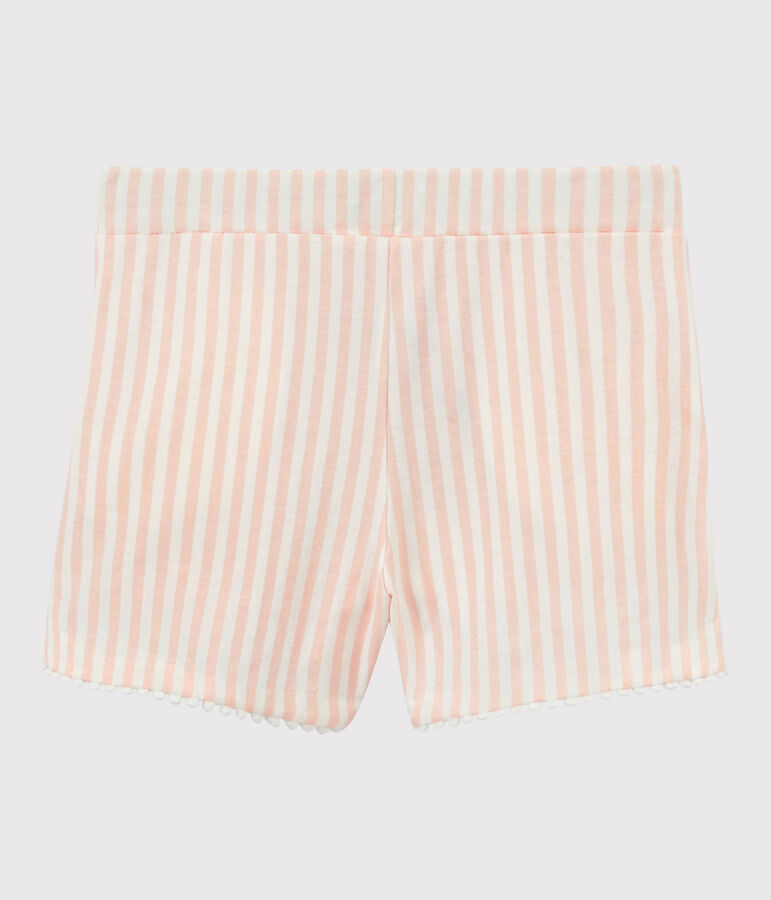 Kinder-Shorts aus Jersey f&uuml;r M&auml;dchen rosa MINOIS/weiss MARSHMALLOW