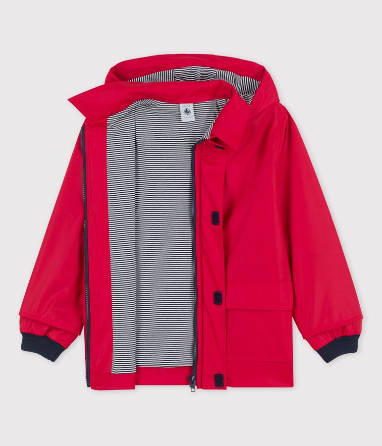 KLASSISCHE KINDER-REGENJACKE AUS RECYCELTEM MATERIAL rot