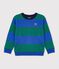 Kinder-Sweatshirt aus Baumwolle mit Streifen blau/gr&uuml;n