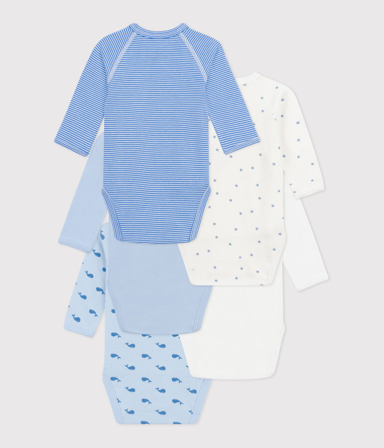 5er-Set lang&auml;rmelige Wickelbodys aus bedruckter Baumwolle variante 1