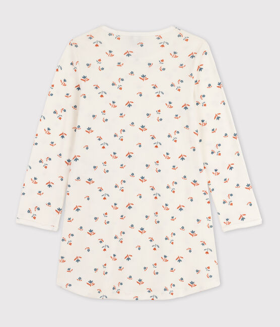 Baumwoll-Nachthemd mit Blumenmotiv für Mädchen weiss MARSHMALLOW/weiss MULTICO