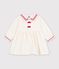Lang&auml;rmeliges Baby-Kleid aus einfarbigem Fein-Cord MILK