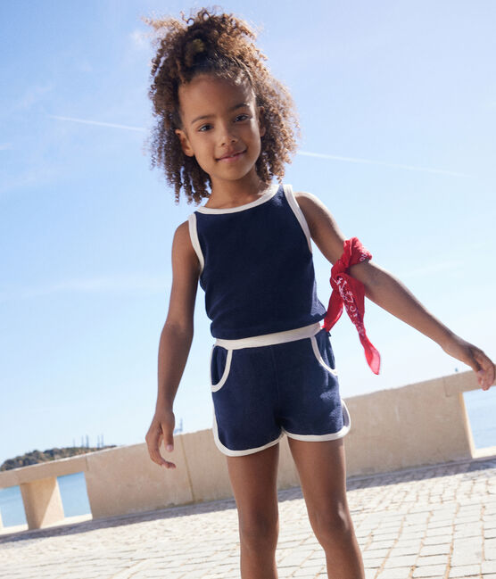 Kinder-Tanktop aus Frottee für Mädchen blau SMOKING
