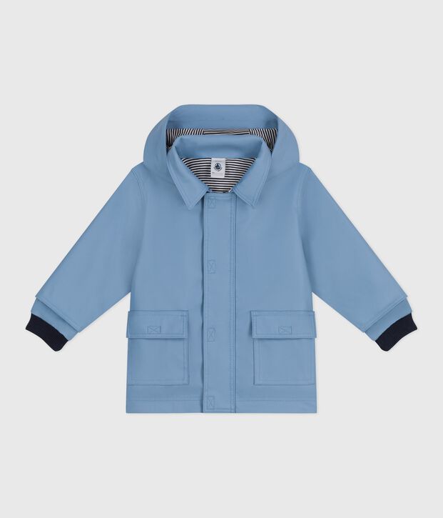 Ikonische einfarbige Baby-Regenjacke blau
