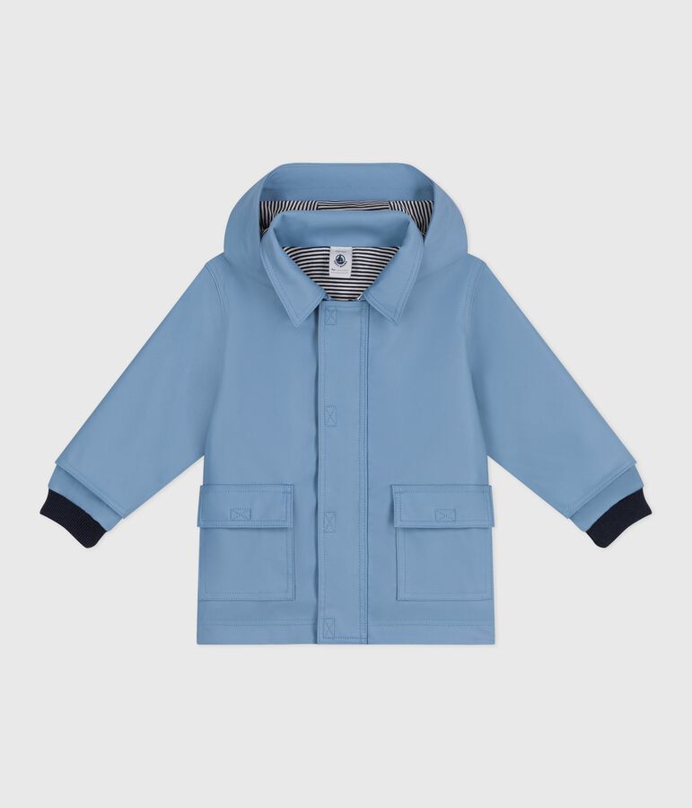 Ikonische einfarbige Baby-Regenjacke blau