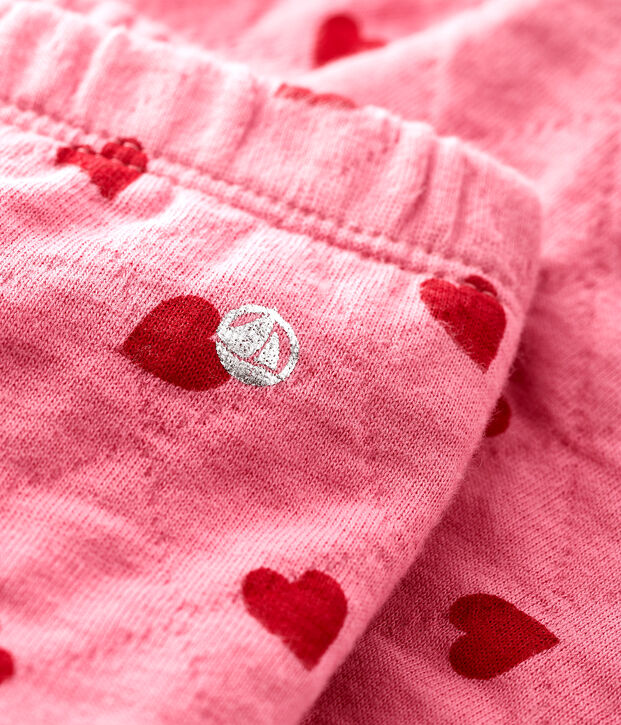 Gemusterte Baby-Hose f&uuml;r M&auml;dchen rosa/rot
