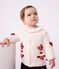 Baby-Cardigan aus Woll- und Baumwollstrick mit Jacquardmuster weiss/rot