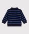 Kinder-Sweatshirt mit Polokragen aus Baumwolle mit Streifen blau/vielfarbig