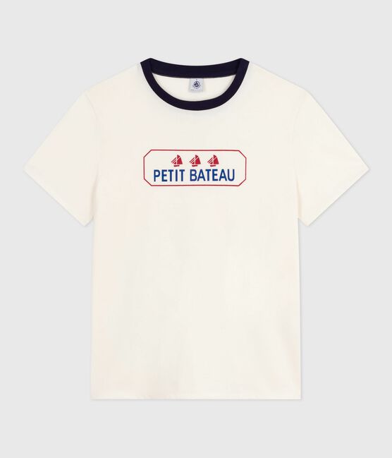 Kurzärmeliges Damen T-Shirt "Le Droit" mit geradem Schnitt aus Baumwolle blau MILK/ SOIR