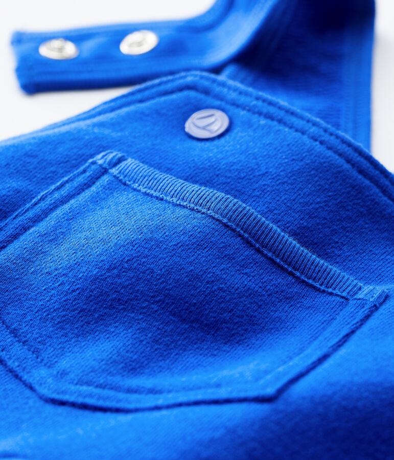 Lange Baby-Latzhose aus Molton blau