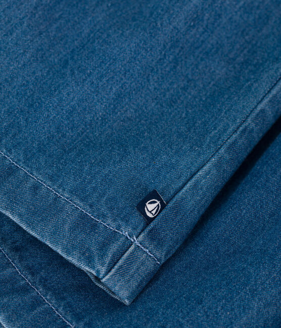 Ärmelloses Baby-Kleid aus leichtem Jeansstoff blau DENIM CLAIR