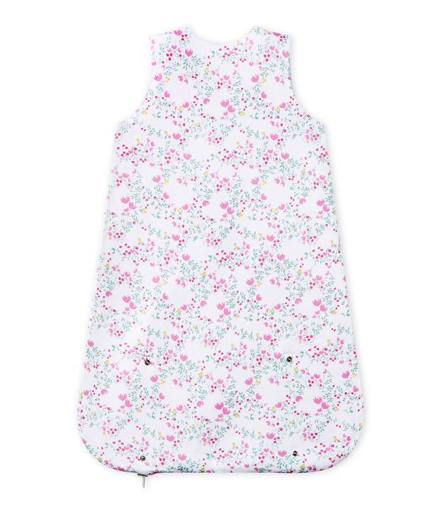 Wendbarer Baby-M&auml;dchen-Schlafsack weiss/vielfarbig