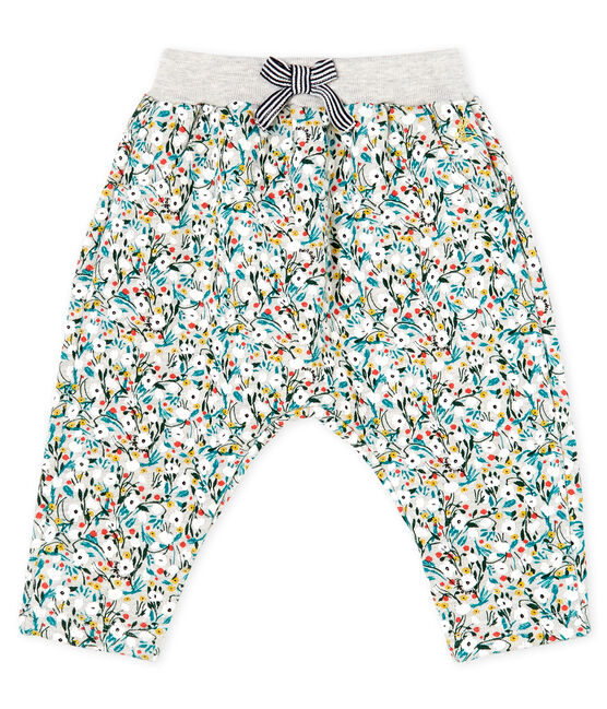 Baby-Hose aus bedrucktem Molton für Mädchen grau BELUGA/weiss MULTICO CN