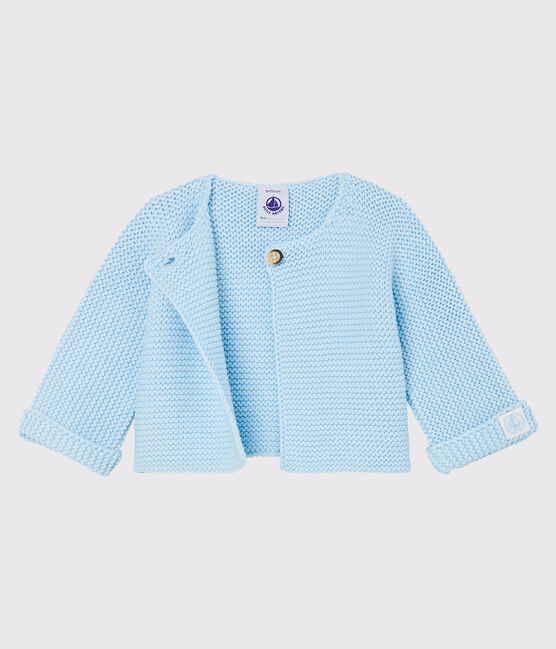 Baby-Cardigan aus 100% Baumwollstrick. blau TOUDOU