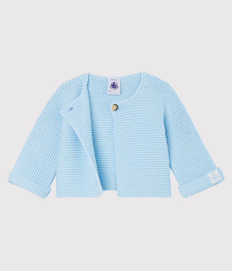 Baby-Cardigan aus 100% Baumwollstrick. blau