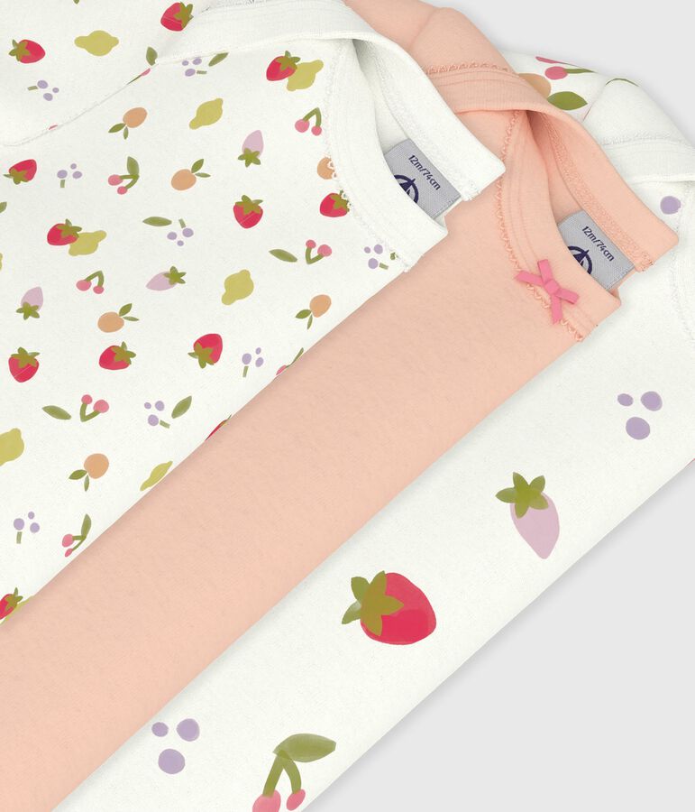 Set kurz&auml;rmelige Baby-Bodys aus Baumwolle mit Fruchtmotiv vielfarbig