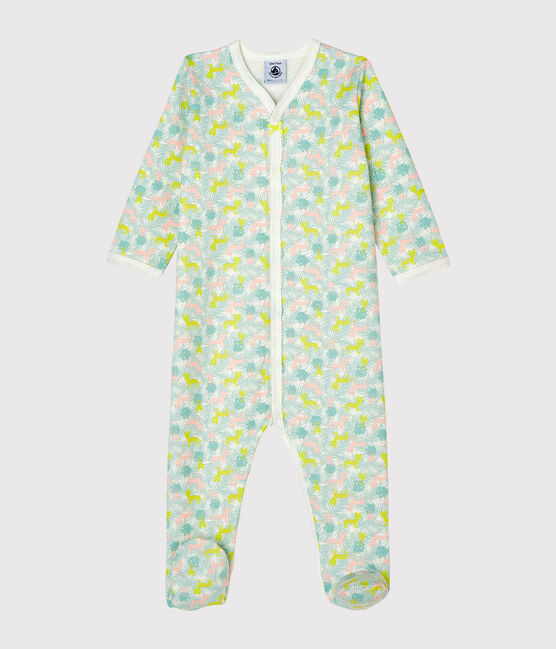 Baby-Strampler aus Molton für Mädchen weiss MARSHMALLOW/weiss MULTICO