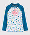 Kinder-T-Shirt mit UV-Schutz aus recycelten Materialien für Mädchen blau MYKONOS/naturfarben MULTICO