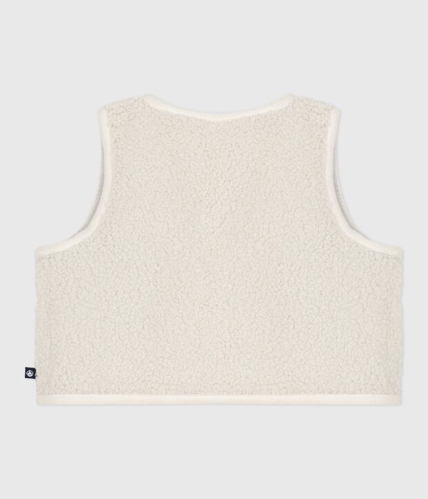 Baby-Weste aus Baumwolle mit Ringelstreifen und Sherpa naturfarben/vielfarbig