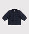 Gemusterte  Baby-Winterjacke mit einrollbarer Kapuze blau SMOKING/weiss MARSHMALLOW