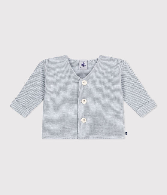Baby-Cardigan kraus rechts gestrickt aus Baumwolle CO2