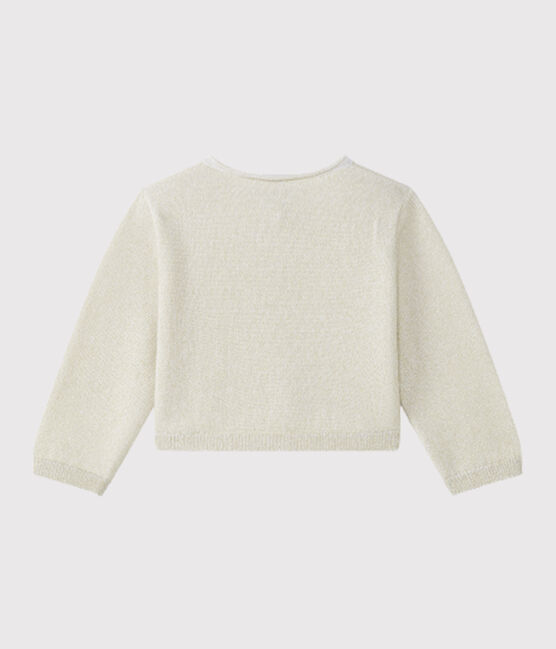 Glänzender Baby-Bolero Mädchen weiss ECUME/braun EM DORE