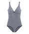 Ärmelloser damen-body aus extra feinem jersey blau ABYSSE/weiss LAIT