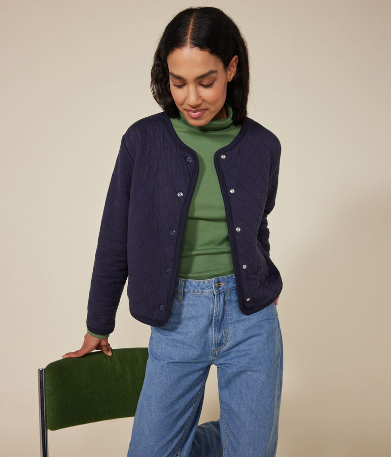 Damen-Cardigan aus Doppeljersey blau